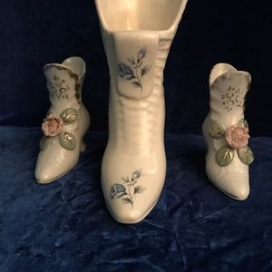 Porcelain Boot Vases or Planters